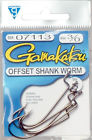 07113-3 0 3 Size 5 Gamakatsu Fishing Pack Offset Worm Bronze Hooks
