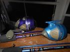 12.00 Zebco Sling Shot Spincast Fishing Rod And Reel Combo Blue 3 For Yup U Get
