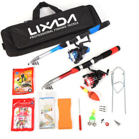 Ljm3138694349554fh 2pcs 2.1m Telescopic Fishing Rod Reel Combo With Lure Hook Travel Bag K8g8