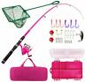 313042836866 Lanaak Pink Fishing Pole And Tackle Box Telescoping