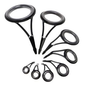 A7r1 8 Pcs Set Fishing Rod Guides Tip Fish 5-18mm Dia Pole Repair Kit Line S Eye
