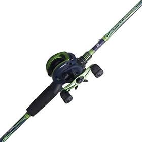 Abu Garcia Virtual Low Profile Baitcast Reel And Fishing Rod Combo Green 7foot3