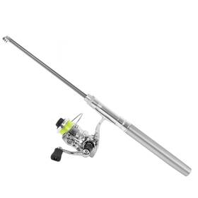 Airshi 010933009370 Pocket Mini Pen Fishing Pole With Reel Combos - Retractable Ultra Light For S