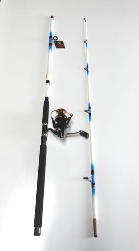American Spirit Ong1026sb 10ft 2pc Nite Stick Catfish Spinning Combo Blue /12 1 Bb Spin Reel