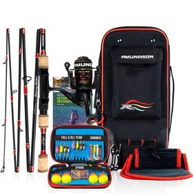 Amundson Outdoor Products 672348001843 Savvy Rider Backpacker All-in-one Fishing Combo