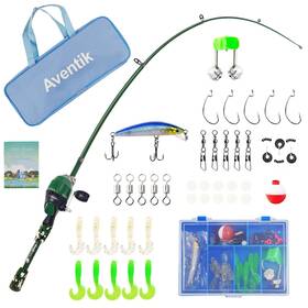 600202c Aventik Kids Fishing Pole - Starter Kit With Tackle Box Reel Practic
