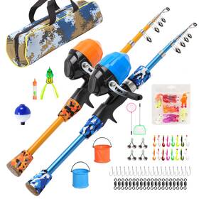 Better Leader 774049199352 Kids Portable Telescopic Fishing Rod And Reel Combo With Tackle Box Bucket