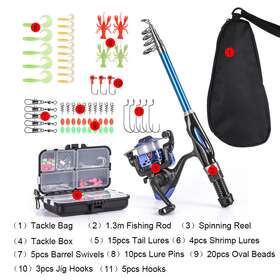Ecl8653774022603zg Blusea Fishing Rod Reel Combo Full Kit 1.5m Telescopic P3o1