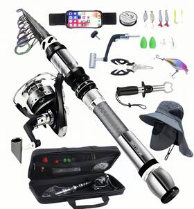 Bntteam B0f5btxntk Portable Fishing Spinning Rod And Reel Combo Set Carbon Fiber