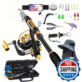 B0fkzszt49 Bntteam Portable Fishing Spinning Rod And Reel Combo Set Carbon Fiber Fluorescen