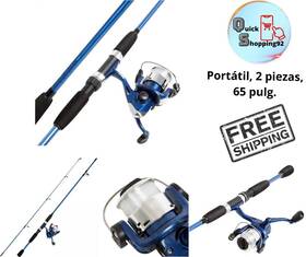 Ca A De Pescar Combo Y Carrete Pesca 313057983913 Fibra Vidrio 2 Piezas 65 In