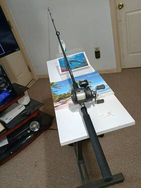 Dmlll20 Cabelas Trolling Fishing Rod Hurricane 8ft Mh 12-25lb And Reel