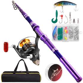 Castaroud 783057907811 Telescopic Fishing Rod Kit Carbon Fiber Pole And Reel Combos With Sp