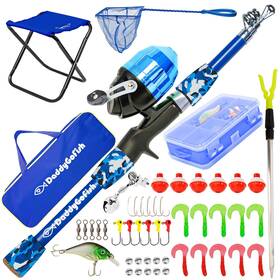 Daddygofish 860004772231 Kit De Cana Pescar Con Caja Aparejos Para Ninos Principiantes Lujo