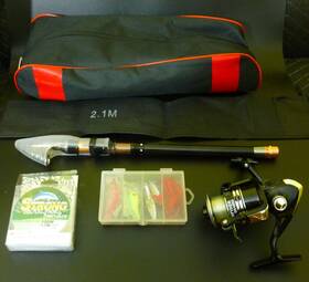 Ds4000 Dark Spider Reel Collapsible Fishing Rod And Set Clean Condition