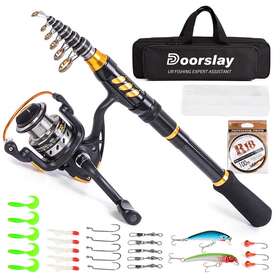 Pfh3224151019851lx Doorslay 30pcs Telescopic Fishing Rod Combo Kit Carbon Fiber W5k4