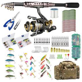 Dr.fish B08k7gclgj Dr.fish Fishing Rod And Reel Combos 125-pieces Telescopic Spinning Pole