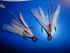 8651tr Dt Bulk Vmc Red Tails Size 4 60 Trebles White - Feathered Xrap