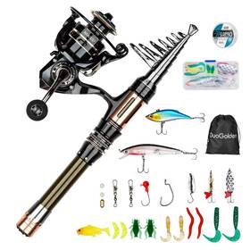 Ygtz-21 Duogolden Fishing Pole Kit 6.89ft Carbon Fiber Telescopic Rod And Reel Combo Wi