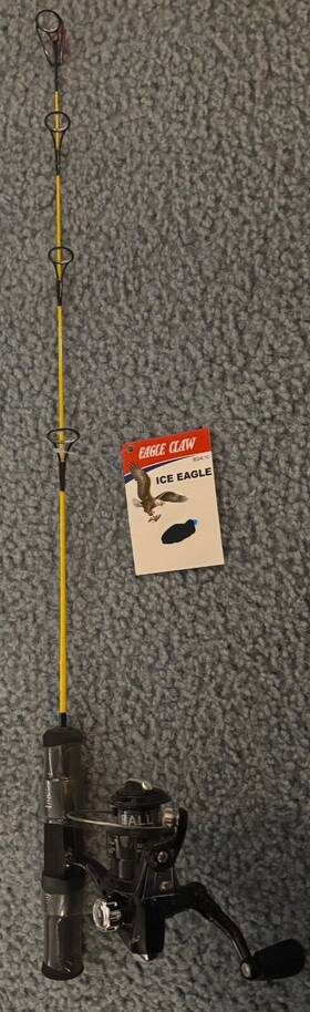 Ie24l1c Eagle Claw Ice Fishing Rod And Reel Combo 24 Inch Light Action