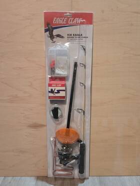 Ie36rtrcc Eagle Claw Ice Fishing Rod And Reel Combo Kit 24 Inch