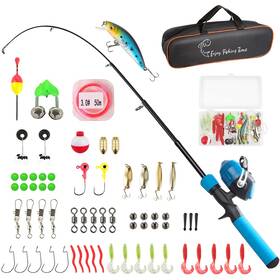 Ehowdin 607535709691 Kids Fishing Pole Kit 59ftft Telescopic Rod And Reel Beginner Combo With Spinc