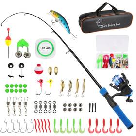 Fs-kd03-spb Ehowdin Kids Fishing Rod Ambidextrous 4.92ft Telescopic And 1.5m Blue