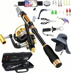 Eliz Fizz 0181 7.84 Ft Carbon Fiber Spinning Rod Reel Combo Kit For Travel Surf Fishing