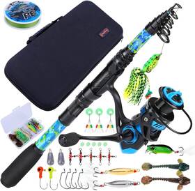 Eliz Fizz Shoua7ao Full Kit Telescopic Fishing Rod Spinning Reel Combo 11 1 Bb Carrier Bag Catfish