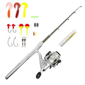 Sp04al Emmragno Pocket Pen Fishing Rod And Reel Combos 38inch Small Telescopic W