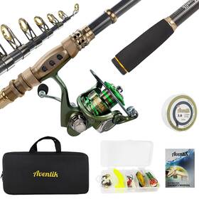 C01b0100 Eupheng Aventik Fishing Rod And Reel Combos Carbon Fiber Telescopic Pole With