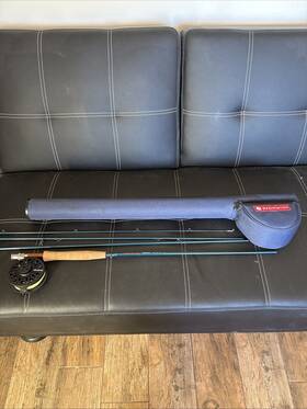 5-5042k-590-4 Far Bank Redington Original Fly Fishing Kit 9 Foot Rod Crosswater Reel Line Leade