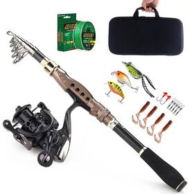 Fishdrops 715748728009 Fishing Rod Combos With Telescopic Pole 1.8m/5.91ft