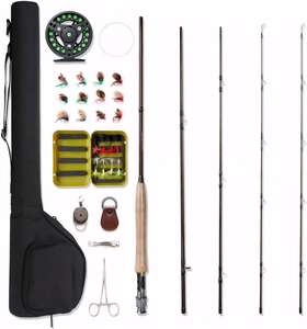 Fl-net-3 Fishing Gear Co. Ltd Fly Rod And Reel Combo 4-piece 5wt Aluminum 28