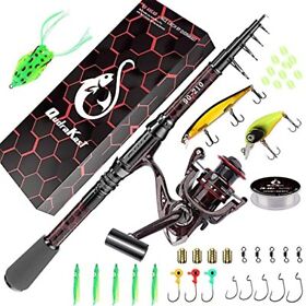 Fishing Rod And Reel Combos Collapsible Kit 2pcs Telescopic