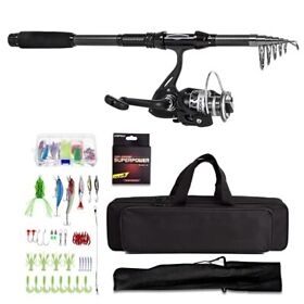 Fishing Rod Kit Telescopic Full Set With Spinning Reel Combos