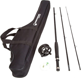 Fly Fishing Pole Collection 3 Piece Collapsible Fiberglass And Cork Rod Am