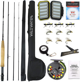 Fly Fishing Starter Pack 5 Or 6 Weight 9 Foot Rod Cork Handle Aluminum Reel