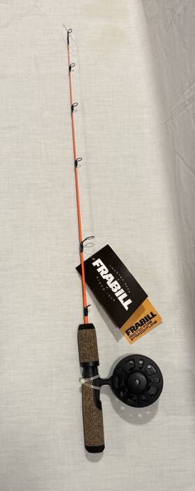 Frabill 082271001597 New Arctic Fire Straight Line Ice Fishing Rod And Reel Combo 27 Inch Quick Tip