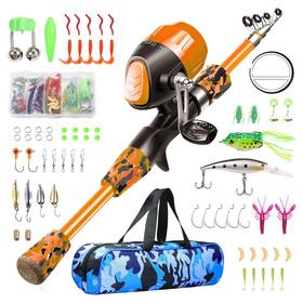 Gamashino 424510690063 Kids Fishing Pole - Telescopic Rod And Reel Combo Kit Fis
