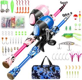 Gamashino 445020244295 Kids Fishing Pole - Telescopic Rod And Reel Combo Kit Gear Fi