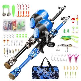 Fp-bubk-1.5 Gamashino Kids Fishing Pole - Telescopic Rod And Reel Combo Kit Gear