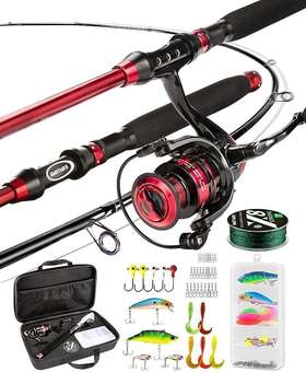 Ghosthorn 426883381686 Fishing Rod And Reel Combo With Travel Case 8ft