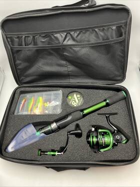 Ghosthorn 445027573534 Fishing Rod And Reel Combo Graphite Telescoping Pole Collapsi