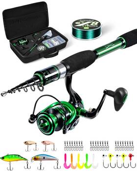 B09bqncbn6 Ghosthorn Fishing Rod And Reel Combo Carbon Graphite Telescopic Pole Travel Kit