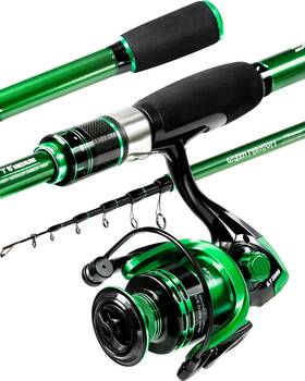 B0c3cvdr2j Ghosthorn Graphite Telescoping Fishing Rod And Reel Combo - Freshwater/saltwater T