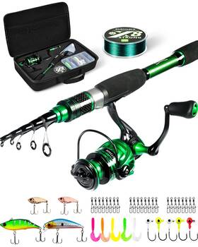 B0cp21rkjt Ghosthorn Fishing Rod And Reel Combo Graphite Telescoping Pole Collapsi