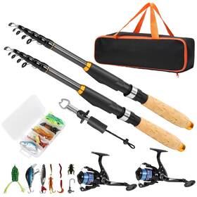 Gify 725945197829 Fishing Rod And Reel Combo 2pcs Telescopic Pole With Spinning Lu