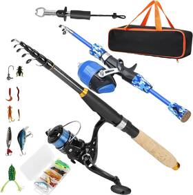 Gify 725945197843 6.9ft Fishing Rod And Reel Combo 5.24ft Kids Pole Portable Teles