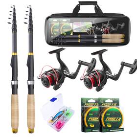 Gify 725945197911 Telescopic Fishing Rods And Reel Combos 2pcs 5.9ft Carbon Fiber Pole